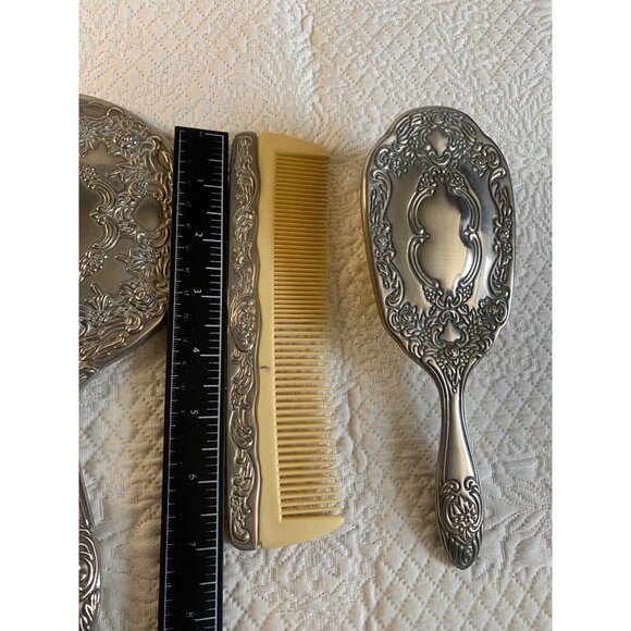 Vintage Vanity Silver Plated Hand mirror brush & comb set - Picture 4 of 16